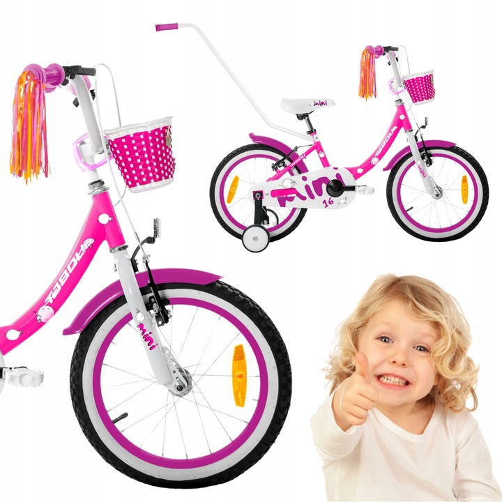 DETSKÝ BICYKEL TABOU BICYKEL MINI 16 PALCOV VEĽMI ĽAHKÝ PRE DIEVČA najlacnejšie