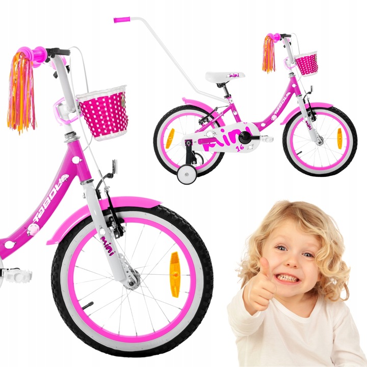 DETSKÝ BICYKEL TABOU MINI BICYKEL 16 PALCOV VEĽMI ĽAHKÝ PRE DIEVČATKO