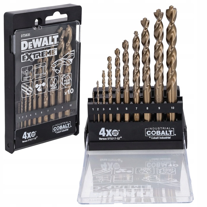 DEWALT SADA VRTÁKOV DO KOVU KOBALT 1-10 mm 10ks EXTREME DT5935-QZ