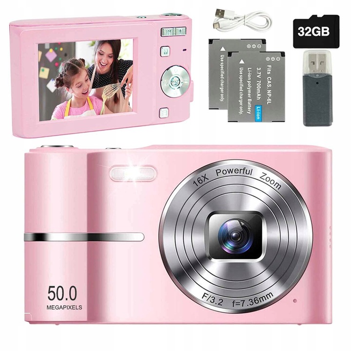 Digitálny fotoaparát Bedee 6PH0106PKMD ružový najlacnejšie