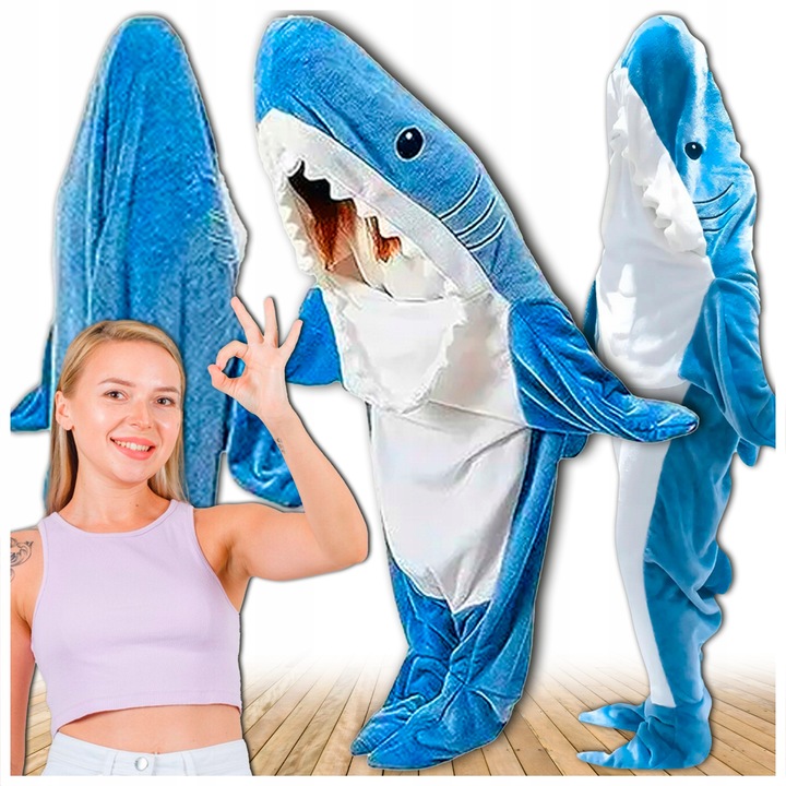 DEKA ŽRALOK PYŽAMO SPACÍ VAK KOSTÝM DEKA HRUBÁ TEPLÁ ZIMNÁ