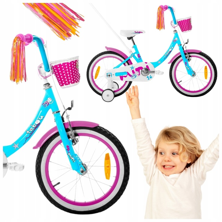DETSKÝ BICYKEL 12 PALCOVÝ BICYKEL TABOU MINI VEĽMI ĽAHKÝ PRE DIEVČATKO LACNÉ