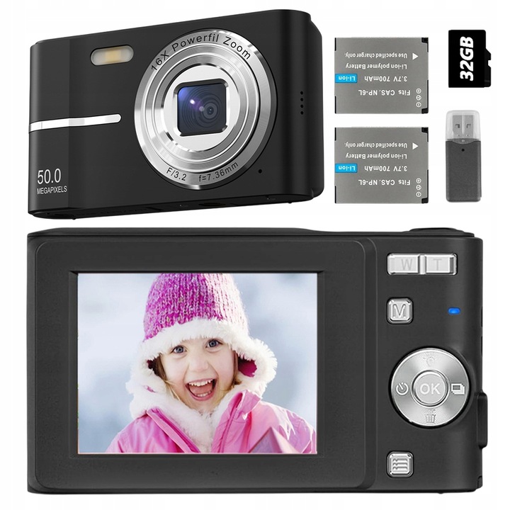 Digitálny fotoaparát Bedee Digital Cameras, čierny