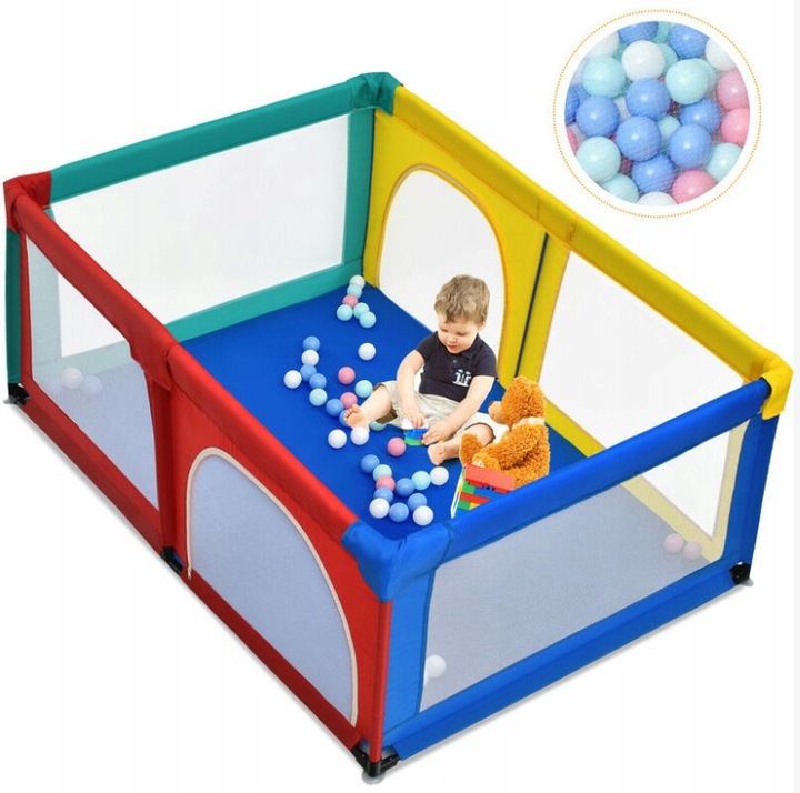 Detská ohrádka – detské ihrisko 120 x 190 cm so sadou loptičiek