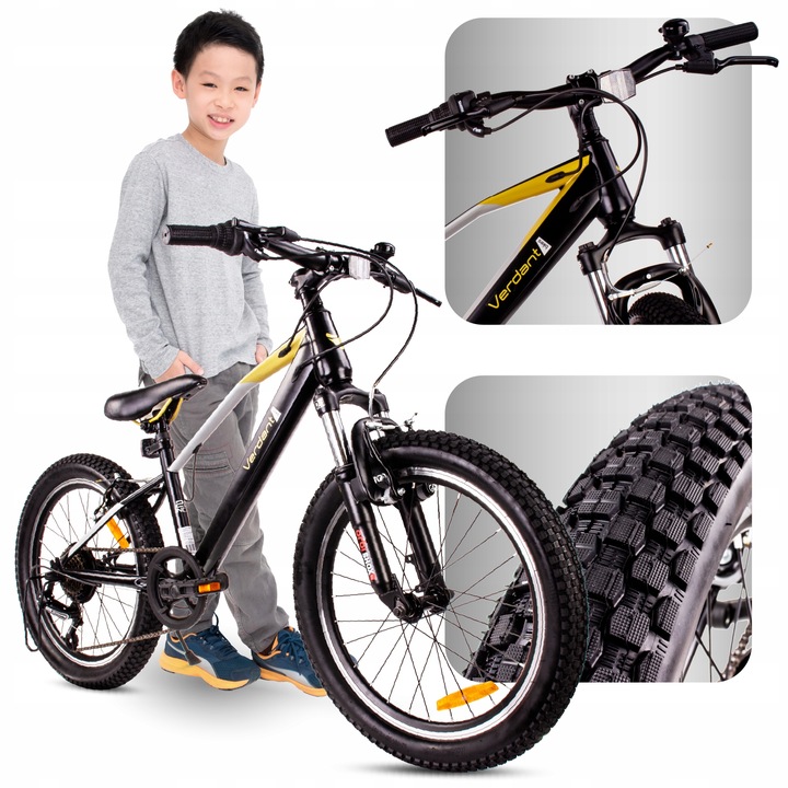 Detský bicykel 20 palcov chlapčenský 6 rýchlostí Shimano tlmič Verdant