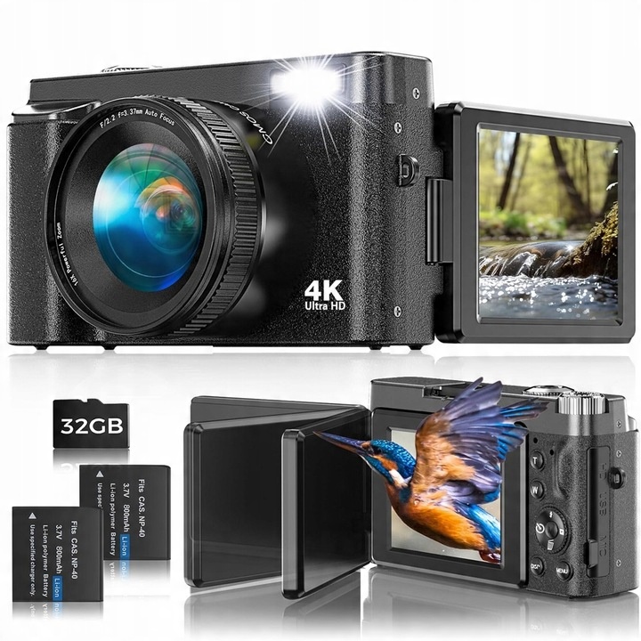 Digitálny fotoaparát Bedee Digitálny fotoaparát 4K 6532568 čierny