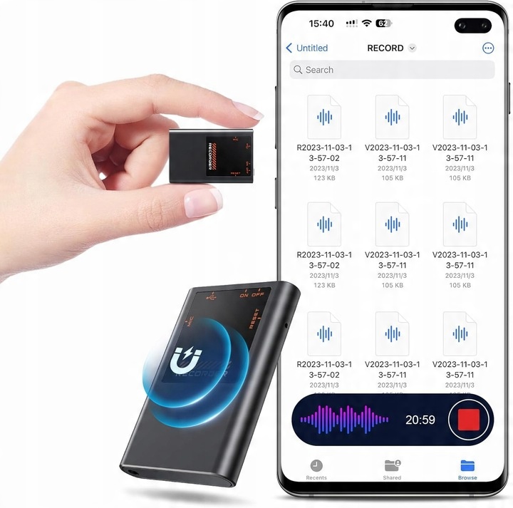 Diktafón Zosudull DIKTAFÓN MINI S REDUKCIOU ŠUMU AI 3072Kbps 64GB