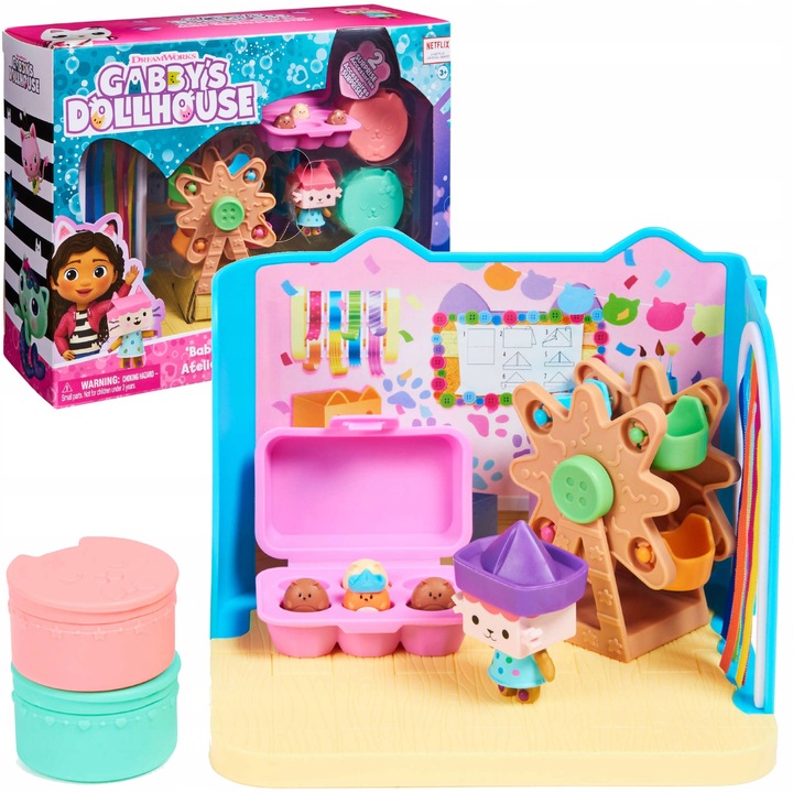 DOMČEK PRE MAČKY GABI MAGICKÁ SÚPRAVA IZBA UMELECKÝCH POTRIEB FIGÚRKA TEKTÚROVANÉ MAČIATKO KOLOTOČ