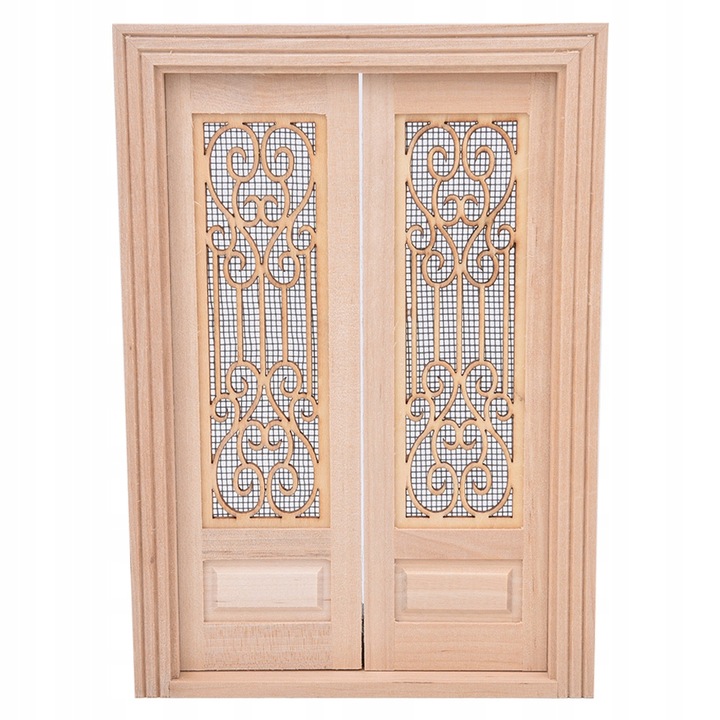 DREVENÉ DVERE NA HRANIE, DEKORÁCIA, DREVO, DVIERKA 1:12