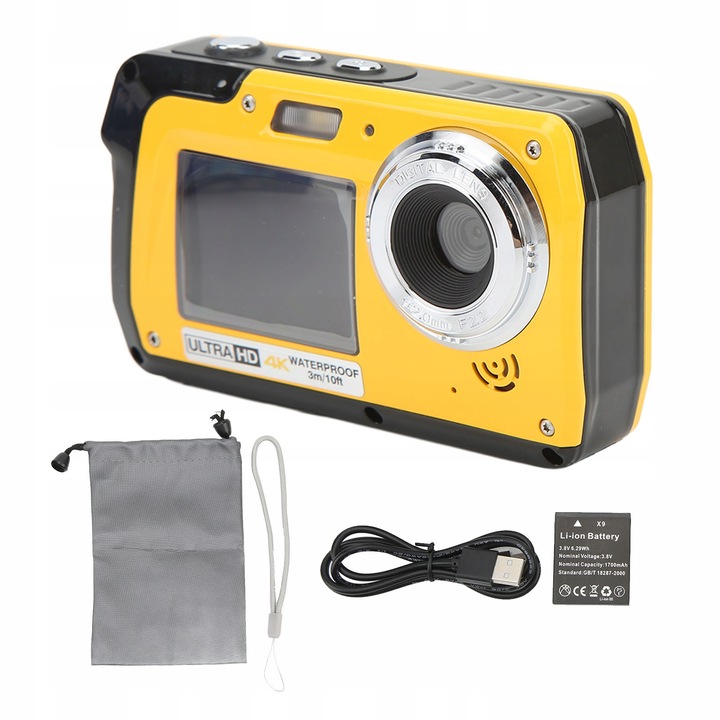 DIGITÁLNY FOTOAPARÁT KAMERA 4K 56MP 18X ZOOM VODEODOLNÝ REMIENOK TAŠKA SÚPRAVA