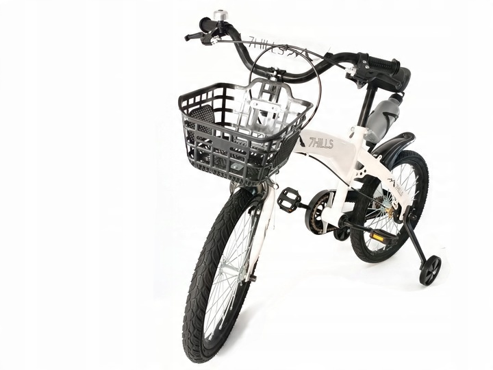 Detský bicykel 7Hills 16 palcov Biela + Fľaša Na Pitie + Pumpa + Zvonček
