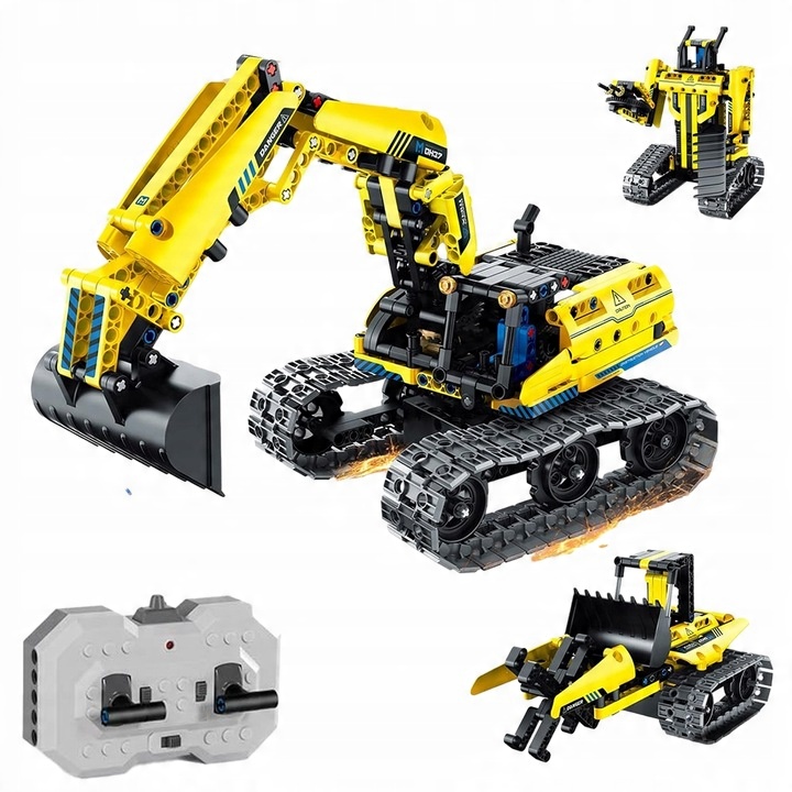 DIAĽKOVO OVLÁDANÝ ROBOTICKÝ BAGER STAVEBNÝ AUTOMOBIL 3V1 S DIAĽKOVÝM OVLÁDANÍM
