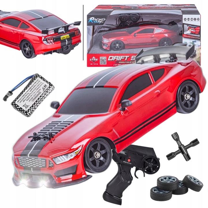 Drift auto na diaľkové ovládanie Veľké diaľkovo ovládané autíčko MUSTANG LED DYM 1:16