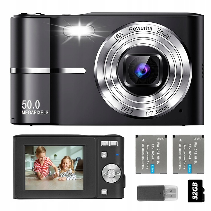 Digitálny fotoaparát, čierny