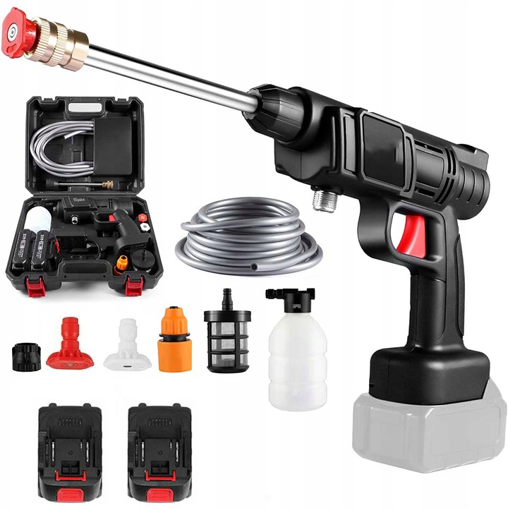 ELEKTRICKÁ AKUMULÁTOROVÁ VYSOKOTLAKOVÁ UMÝVAČKA + 2 AKUMULÁTORY + KUFOR + TRYSKA