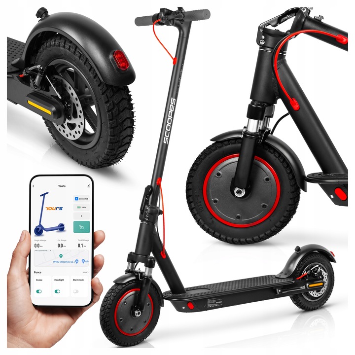 ELEKTRICKÁ KOLOBEŽKA 10 Ah 350W DOJAZD 35 KM VEĽKÉ KOLESÁ 10" S ODPRUŽENÍM