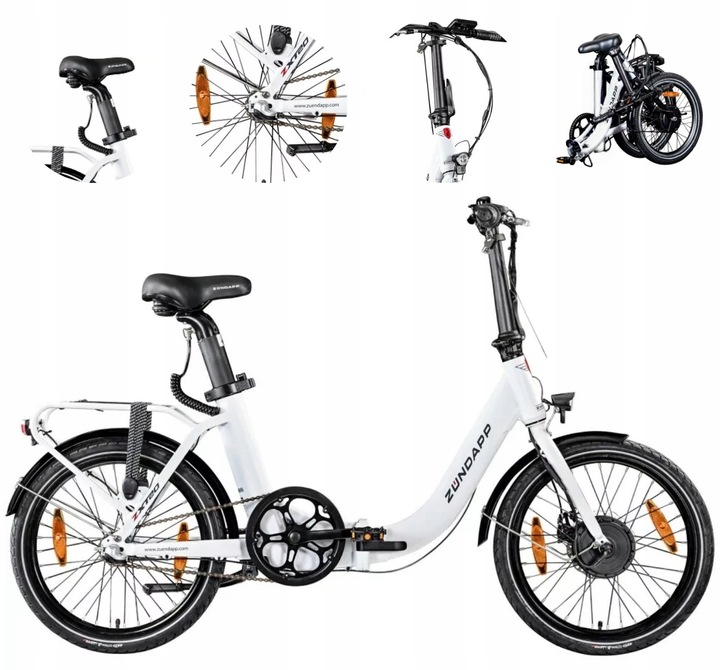 Elektrický mestský bicykel 20 ALU 250 W Nexus Batožina 5 režimov Blatníky Pätka