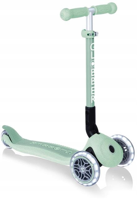 Globber Junior Foldable Lights ECOlogic – 3-kolesová kolobežka | Pistachio