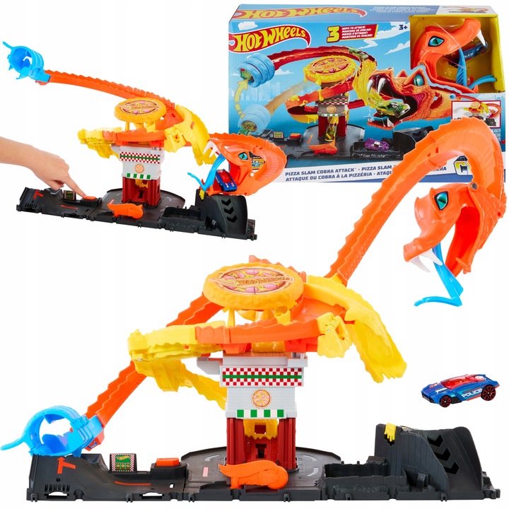 HOT WHEELS Veľká sada HLADNÁ KOBRA ÚTOČÍ NA PIZZERKU DRÁHA + vozidlo najlacnejšie