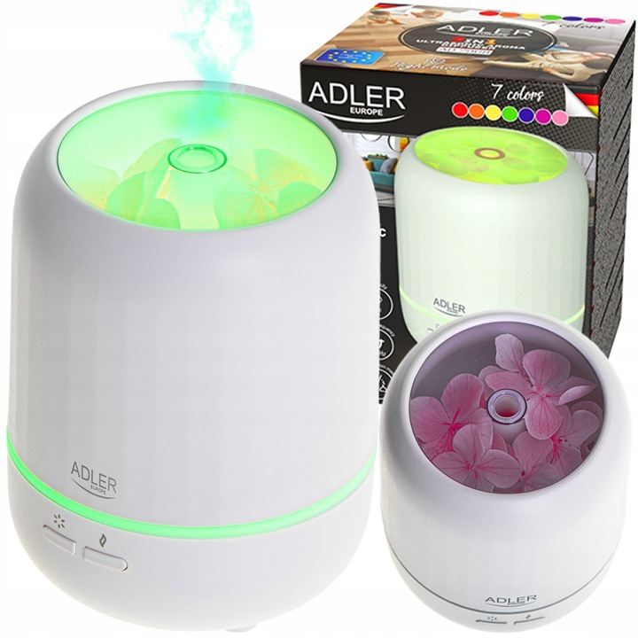 Ionizátor, ultrazvukový zvlhčovač a čistič vzduchu Adler AD7968 5 W, 100 l, biely