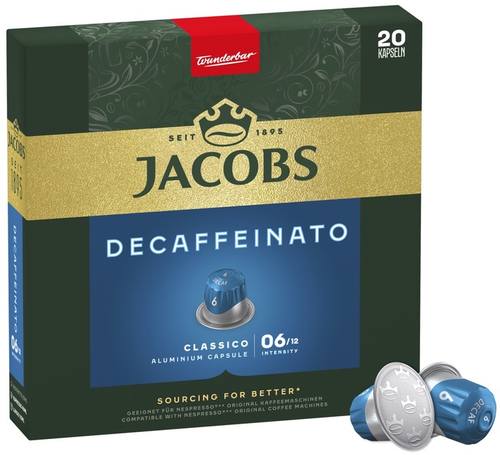 Jacobs Decaffeinato Lungo 6 Bezkofeínové kávové kapsule 20 ks