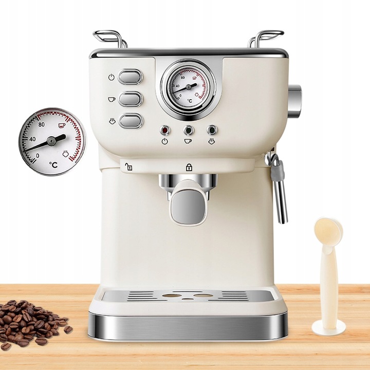 Kávovar, 20 barov tlaku, výkyvná parná tryska