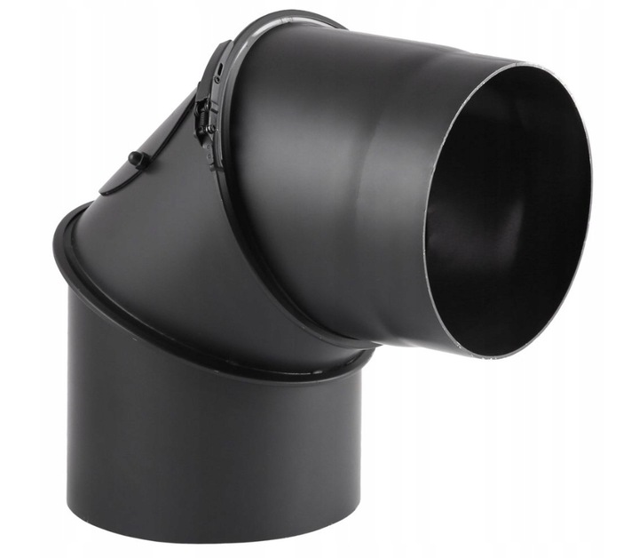 KOLENO SPALÍN čierne nastaviteľné 90 st FI 150 3-segmentové s čistiacim otvorom