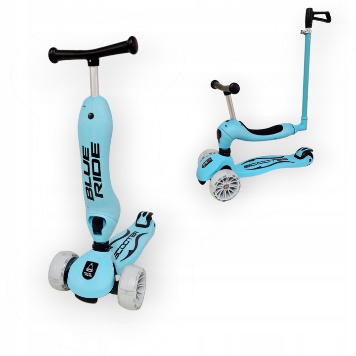 Kolobežka a odrážadlo 2v1 modrá palica na učenie najlacnejšie