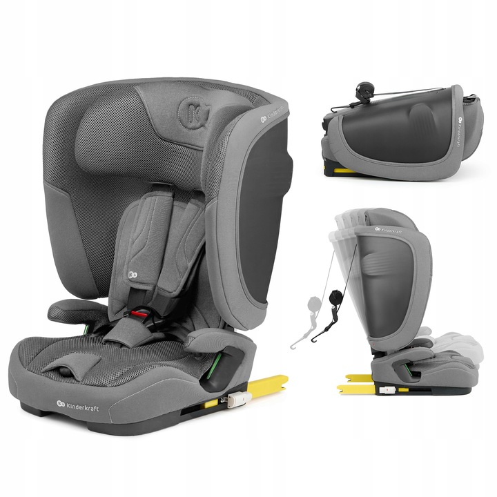 Kinderkraft Autosedačka ISOFIX 76-150 cm 9-36 kg FIX2GO i-Size šedá