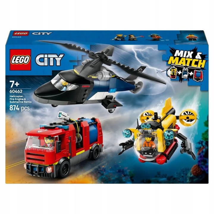 Kocky LEGO CITY 60462 Sada s helikoptérou, hasičským autom a loďou pod AKCIA