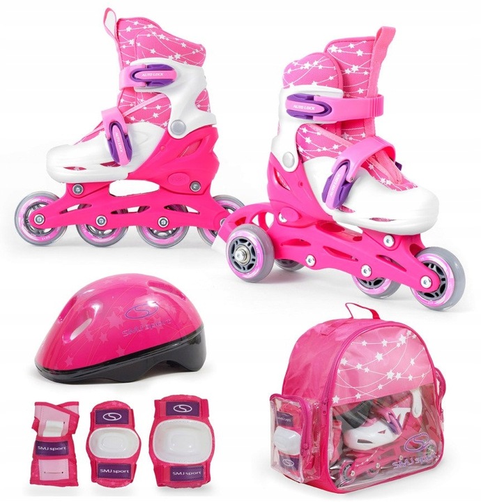 Kolieskové korčule SMJ Sport Combo Set, chránič prilby, batoh