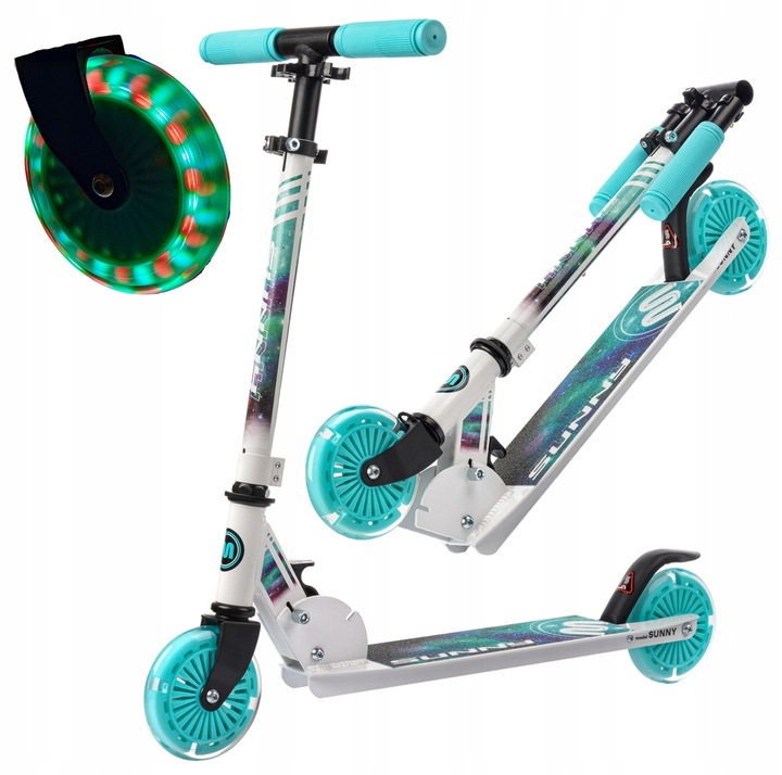 KOLOBEŽKA PRE DETI METEOR SUNNY NEBULA SKLADACIA ABEC-7 82A LED