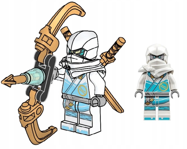 LEGO Ninjago Figúrka Dragons Rising - Zane njo819 + DARČEKY - Zbrane