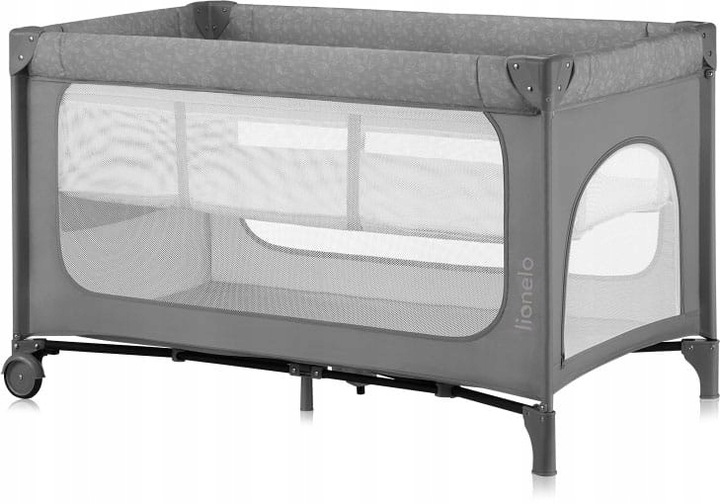 Lionelo Jasmin Easy Fold – skladacia cestovná postieľka | Grey Stone