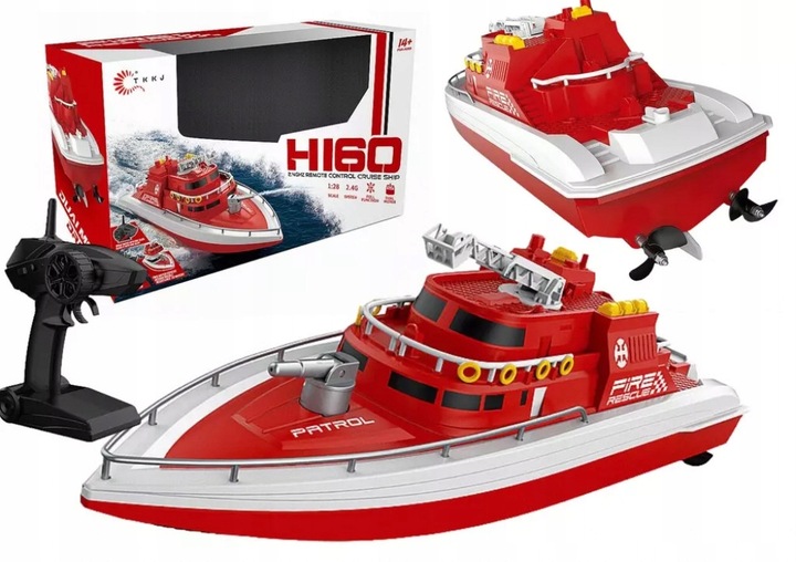 Loď HI60 Diaľkovo ovládaná R/C 1:28 Červená Leantoys