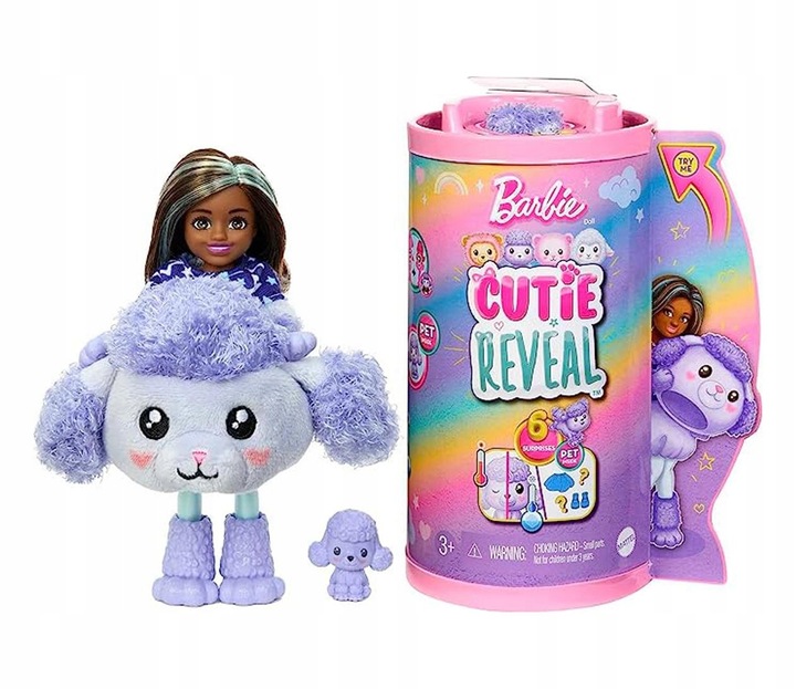 LALKA BARBIE CUTIE REVEAL CHELSEA V PREZLEČENÍ PSÍK škatuľky + zvieratko