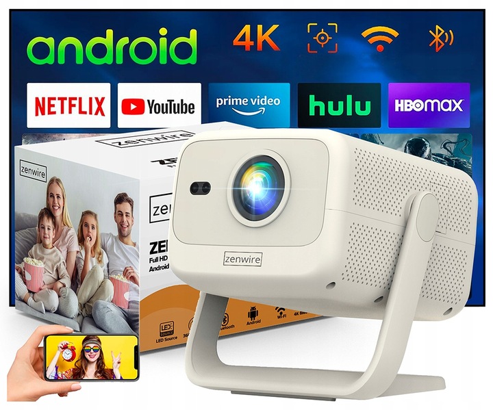 LCD projektor Zenwire LED projektor Spúšťač Android WiFi Zenwire Hy300 biely