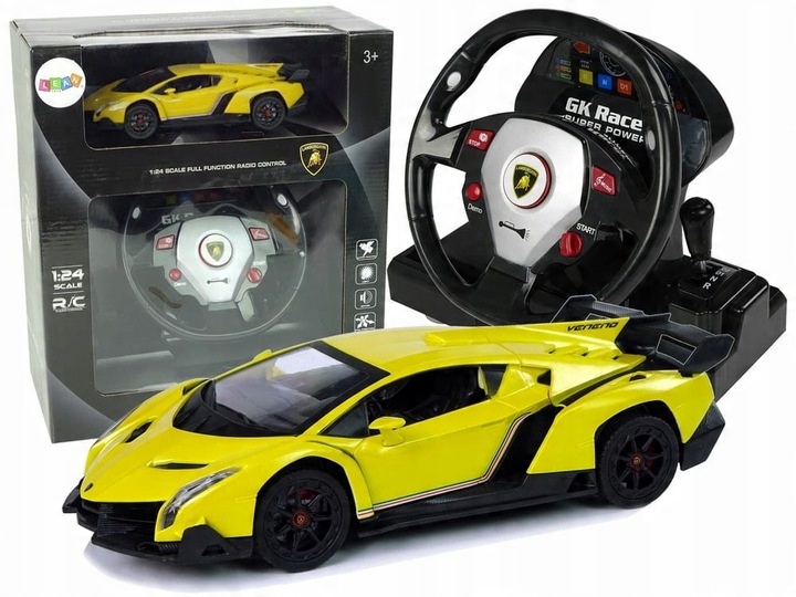 Lean Toys Auto na diaľkové ovládanie Lamborghini Veneno Žlté 2,4 G Pilot 1:24 VÝPREDAJ