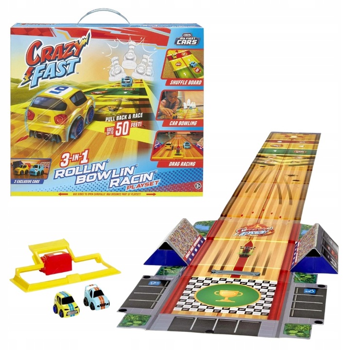 LITTLE TIKES CRAZY FAST 3v1 SADA ROLLIN BOWLIN RACIN DRÁHA KRUHOVÉ PRETEKY