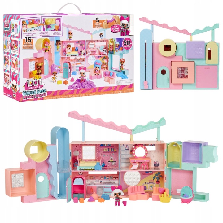 LOL SUPRISE VEĽKÝ DOMČEK PRE BÁBIKY 90CM SQUISH PIESOK KINETICKÝ PIESOK PRÍSLUŠENSTVO