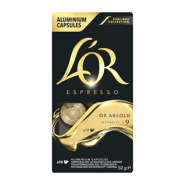 L"OR Espresso Or Absolu, 10 ks kapsúl pre Nespresso Original kávovary
