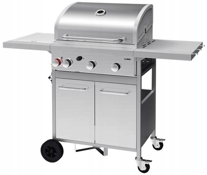 LUND PLYNOVÝ GRIL 3+1 12,8 KW LIATINOVÝ ROŠT HORÁK BOČNÝ TEPLOMER 99654 LACNÉ