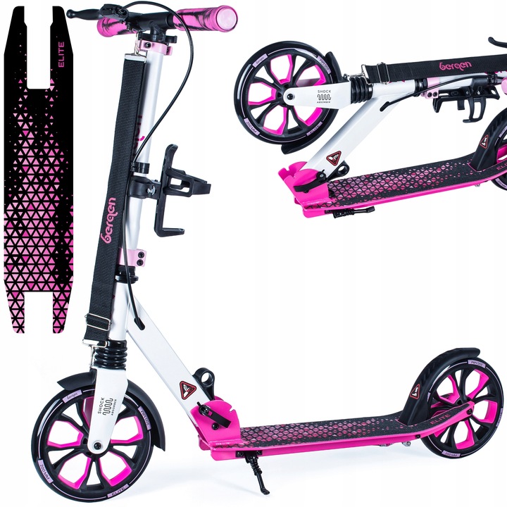 Mestská kolobežka bergen ELITE pre deti, skladacia, veľká brzda, tlmič nárazov