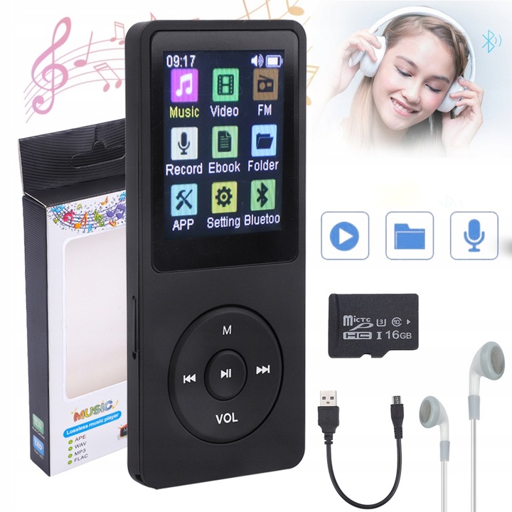 MP4 Lynker MP4 MP3 čierny 16 GB