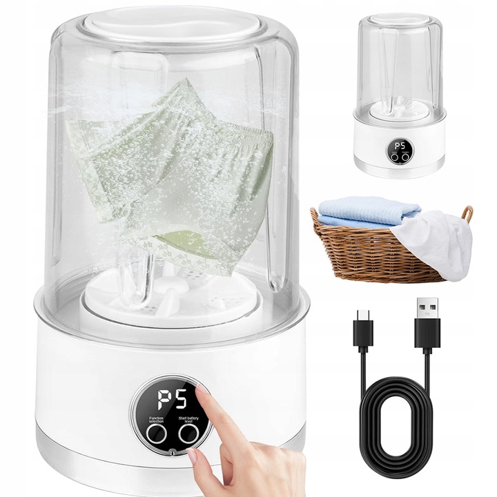 MINI PRÁČKA NA PONOŽKY A BIELIZEŇ AKUMULÁTOROVÁ PRENOSNÁ NA CESTY 1L