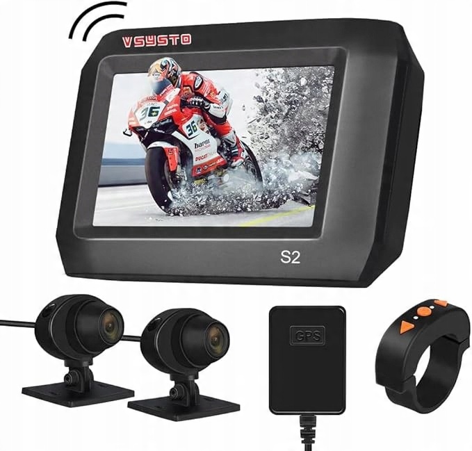 Motocyklová kamera VSYSTO vpredu i vzadu, videorekordér WIFi GPS