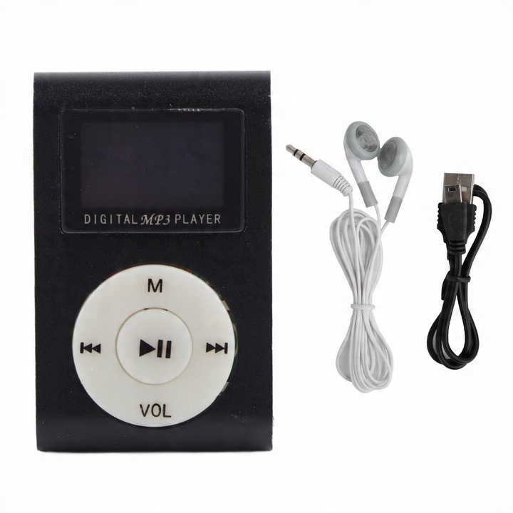 MP3 PREHRÁVAČ S MINI LCD DISPLEJOM, ČÍTAČKA KARIET SD 32 GB + SLÚCHADLÁ