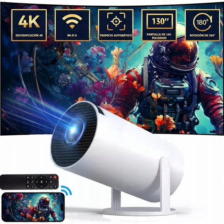 MINI projektor LED HY300 4K prenosný projektor PL Android TV WiFi NETFLIX