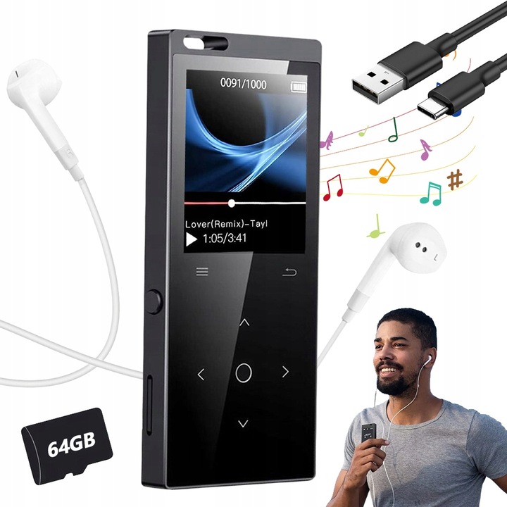 MP4 Bedee MP3 čierny 64 GB
