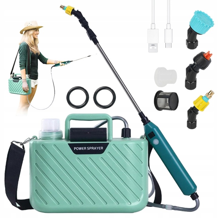 NASTAVITEĽNÝ ELEKTRICKÝ ZÁHRADNÝ POSTREKOVAČ 5 L + STRIEKACIA PIŠTOĽ 60 CM + USB